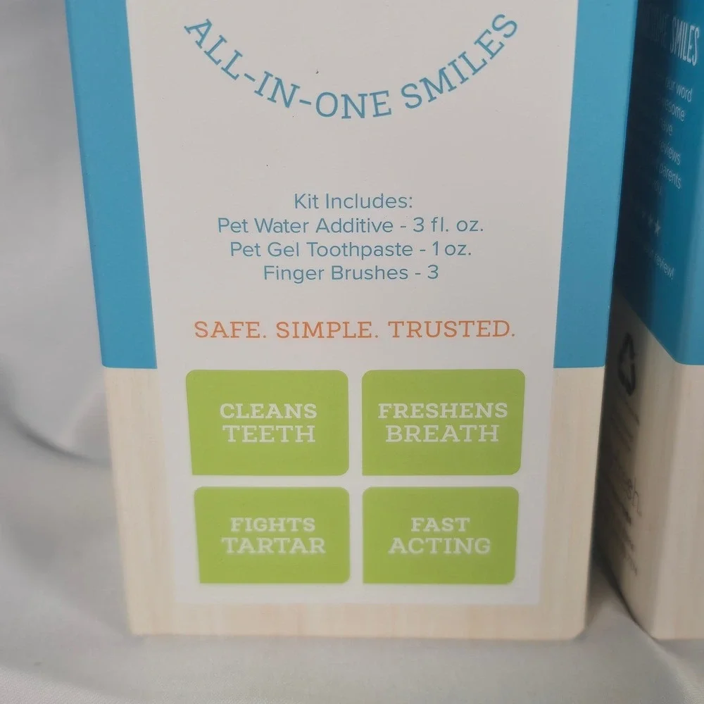 3 Pack Oxyfresh Premium Pet Dental Kit All-In-One Smiles Additive Gel Brush